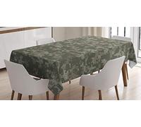 ABAKUHAUS Camouflage Nappe, Dark Forest Conceal, Linge de Table Rectangulaire pour Salle à Manger Décor de Cuisine, 140 cm x 200 cm, Armée Vert Sauge Vert