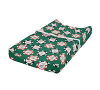 ABAKUHAUS Casino Housse de Matelas à Langer pour Bébé, Chips Pirate, Housse Douce pour Matelas à Langer avec Trous, Jade Vert Rouge