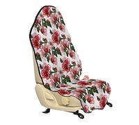 ABAKUHAUS coccinelles Housse de Siège de Véhicule, Flora Hibiscus exotique, Protecteur d'Auto sans Glissement, Coupe Universelle, 75x145cm, Corail rouge vert