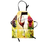 ABAKUHAUS Du vin Tablier, Vignoble Vendanges, Produit Unisexe avec Col Réglable pour Cuisine et Jardinage, Vert rouge