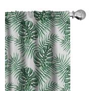 ABAKUHAUS Feuille Ensemble de 2 Panneaux de Rideaux, Palm Mango Banana Tree, Traitement de Fenêtre Léger, 150 cm x 245 cm, Forêt Verte