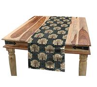ABAKUHAUS Floral Chemin de Table, Art Nouveau Coquelicots, Rectangulaire Décoratif pour Salle à Manger, 40 x 180 cm, Grau Tan