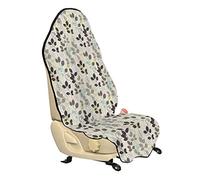 ABAKUHAUS Floral Housse de Siège de Véhicule, Feuilles doodle ton de la terre, Protecteur d'Auto sans Glissement, Coupe Universelle, 75x145cm, Sombre coco Taupe