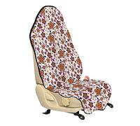 ABAKUHAUS Floral Housse de Siège de Véhicule, Motif Fleur Blooming, Protecteur d'Auto sans Glissement, Coupe Universelle, 75x145cm, Jaune Violet Magenta
