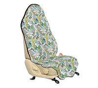 ABAKUHAUS Floral Housse de Siège de Véhicule, Papillons Flying Birds, Protecteur d'Auto sans Glissement, Coupe Universelle, 75x145cm, Caramel Vert Jaune