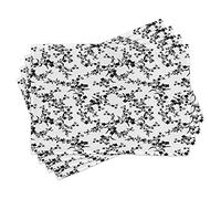 ABAKUHAUS Floral Lot de Sets de Table en 4 pièces, Baroque Blooms Vintage, Tissu Lavable pour Salle à Manger et Cuisine, 30 cm x 45 cm, Noir et Blanc