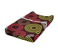 ABAKUHAUS Géométrique Housse de Matelas à Langer pour Bébé, Lignes Vortex Funky, Housse Douce pour Matelas à Langer avec Trous, Citron vert foncé