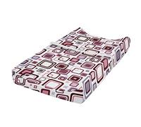 ABAKUHAUS Géométrique Housse de Matelas à Langer pour Bébé, Résumé Forme Carré, Housse Douce pour Matelas à Langer avec Trous, Brown Violet Gris