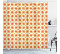ABAKUHAUS Géométrique Rideau de Douche, 70 Boho géométrique, Tissu Ensemble de Décor de Salle de Bain avec Crochets, 175 x 200 cm, Crème d'orange