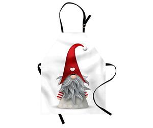 ABAKUHAUS Gnome Tablier, Folklore Créature finlandaise, Produit Unisexe avec Col Réglable pour Cuisine et Jardinage, 67 cm x 80 cm, Ru ris Clair