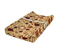 ABAKUHAUS Goûter Housse de Matelas à Langer pour Bébé, Petit déjeuner Brunch Heure, Housse Douce pour Matelas à Langer avec Trous, Redwood Brown