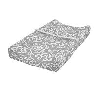 ABAKUHAUS irlandais Housse de Matelas à Langer pour Bébé, Carrelage Courbes Royal Floral, Housse Douce pour Matelas à Langer avec Trous, Gris et blanc