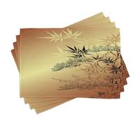 ABAKUHAUS Japonais Lot de Sets de Table en 8 pièces, Bambou Motifs, Tissu Lavable pour Salle à Manger et Cuisine, 30 cm x 45 cm, Corail Violet