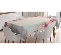 ABAKUHAUS Magnolia Nappe, Effet Double Exposition, Impression D'ornement de Fleurs de Noël, Couleurs résistantes, Convient pour l'intérieur et l'extérieur, Lavable, Corail foncé et Rose Clair