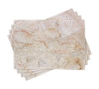 ABAKUHAUS Marbre Lot de Sets de Table en 4 pièces, Fractures Mine Taches, Tissu Lavable pour Salle à Manger et Cuisine, 30 cm x 45 cm, Brown Sable Orange