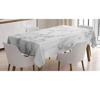 ABAKUHAUS Marbre Nappe, Spots Granite Nature, Linge de Table Rectangulaire pour Salle à Manger Décor de Cuisine, 140 cm x 200 cm, Poudre Gris pâle