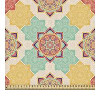 ABAKUHAUS marocain Tissu au Mètre, culture indigène Boho, magnifiquement tissé pour Tissus D'ameublement et Accessoires pour la maison,1m (148x100cm), rose jaune