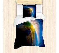 ABAKUHAUS Monde Ensemble de Housse de Couette, Amérique du Sud Continent, Décoratif, 3 Pièces avec 2 Taies d'oreiller, 135 cm x 200 cm, Jaune Terre