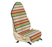 ABAKUHAUS Noël Housse de Siège de Véhicule, Les frontières traditionnelles, Protecteur d'Auto sans Glissement, Coupe Universelle, 75x145cm, Lime Vert Jaune Rouge