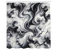 ABAKUHAUS Noir et Blanc Rideau de Douche, Aspect Moderne Et Brumeux Mélangeant Un Design Abstrait, Material Resistente al Agua Durable Estampa Digital, 175 cm x 200 cm, Gris Pâle et Gris Foncé