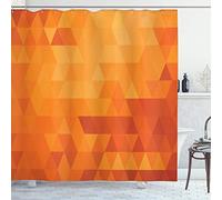 ABAKUHAUS Orange Rideau de Douche, Formes et Motifs, Tissu Ensemble de Décor de Salle de Bain avec Crochets, 175 cm x 180 cm, Burnt Orange