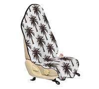ABAKUHAUS Palmier Housse de Siège de Véhicule, Rétro croissance Lush, Protecteur d'Auto sans Glissement, Coupe Universelle, 75x145cm, Brun foncé Blanc