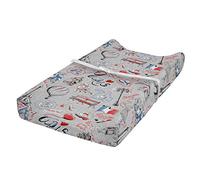 ABAKUHAUS Paris Housse de Matelas à Langer pour Bébé, France Ville de l'Amour, Housse Douce pour Matelas à Langer avec Trous, Multicolore