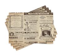 ABAKUHAUS Paris Lot de Sets de Table en 8 pièces, Journal Historique français, Tissu Lavable pour Salle à Manger et Cuisine, 30 cm x 45 cm, Teal