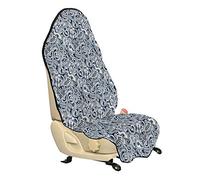 ABAKUHAUS Parti Popstar Housse de Siège de Véhicule, Musique Doodle Art, Protecteur d'Auto sans Glissement, Coupe Universelle, 75x145cm, Bleu foncé Blanc