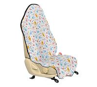 ABAKUHAUS Pastel Housse de Siège de Véhicule, Fleurs bébé Bunnies, Protecteur d'Auto sans Glissement, Coupe Universelle, 75x145cm, Marigold Pale Blue Coral