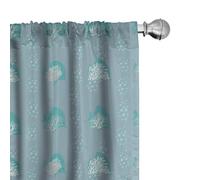 ABAKUHAUS Poisson Ensemble de 2 Panneaux de Rideaux, Simple Bubble Coral Sea Poisson, Traitement de Fenêtre Léger, 150 cm x 245 cm, Bleu Ardoise Écume