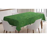 ABAKUHAUS Poker Nappe, Casino Objets Motif Image, Linge de Table Rectangulaire pour Salle à Manger Décor de Cuisine, 140 cm x 240 cm, fougère Verte
