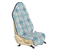 ABAKUHAUS quatrefoil Housse de Siège de Véhicule, Carrelage moderne emmêlés, Protecteur d'Auto sans Glissement, Coupe Universelle, 75x145cm, Bleu Tan Blanc