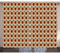 ABAKUHAUS rétro Rideaux, Vintage Fashion Ethno, Décoration Intérieure Accent Lot de 2 Panneaux, 280 x 225 cm, Vermillon écume de mer