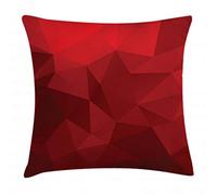 ABAKUHAUS Rouge Housse d'oreiller, Mosaïque avec Poly Triangulaire, taies d'oreiller,avec Fermeture à glissière, Lavable, 40 x 40 cm, Ruby Red Scarlet