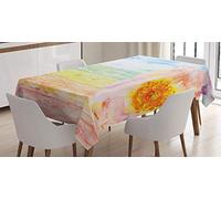 ABAKUHAUS Rustique Nappe, L'heure d'été Roses Floraux, Linge de Table Rectangulaire pour Salle à Manger Décor de Cuisine, 140 cm x 240 cm, Multicolore