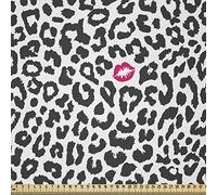 ABAKUHAUS Safari Tissu au mètre, Guépard Léopard Baiser, Tissu en Microfibre pour les Textiles de l'Art et l'Artisanat et la Décoration, 2M (230x200cm), Gris Anthracite Rose