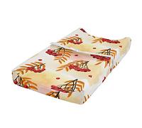 ABAKUHAUS sorbier des oiseleurs Housse de Matelas à Langer pour Bébé, Carrelage Saison Automne romantique, Housse Douce pour Matelas à Langer avec Trous, Orange Rouge Peach