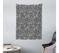 ABAKUHAUS Stripes Tapisserie, Motif zèbre de la Peau, Décoration Murale, 110 x 150 cm, Noir Blanc