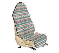 ABAKUHAUS Tribal Housse de Siège de Véhicule, Aztec Art Style, Protecteur d'Auto sans Glissement, Coupe Universelle, 75x145cm, Crème Aqua et Peach