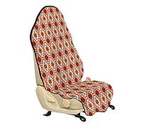 ABAKUHAUS Tribal Housse de Siège de Véhicule, Aztec Folk indigène Motif, Protecteur d'Auto sans Glissement, Coupe Universelle, 75x145cm, Teal Crème Rouge