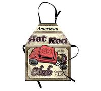 ABAKUHAUS Voiture de Course Tablier, American Hot Rod Club de Cali, Produit Unisexe avec Col Réglable pour Cuisine et Jardinage, Multicolore