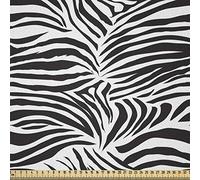 ABAKUHAUS Zebra Imprimer Tissu au Mètre, Lignes Zebra sauvages, Tissu en Microfibre Décoratif pour Textiles d’Art et d’Artisanat, 3M (230x300cm), Noir et blanc