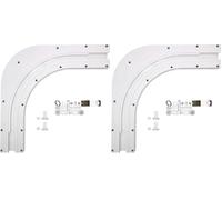 ABALON Angle pour Rail de Rideau Motorisé, 90º ou 135º, Blanc, avec Master Carrier articulée, Rail courbe pour Rideaux Eléctriques. (90º) (Lot de 2)