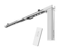 ABALON Rail à Rideaux Motorisé (3 mètres, gris) | Télécommande incluse. Installation murale ou au plafond.