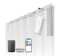 ABALON Rail à Rideaux Perfect Wave Motorisé, Moteur Wi-Fi Compatible avec Alexa, Google Home et l'application mobile Tuya Smart, Télécommande, Largeur jusqu'à 4 mètres, Blanc