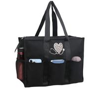 ABAMERICA Sacs de rangement professionnels imperméables, avec plusieurs poches et fermeture éclair sur le dessus, pour infirmières et étudiants infirmiers, Large