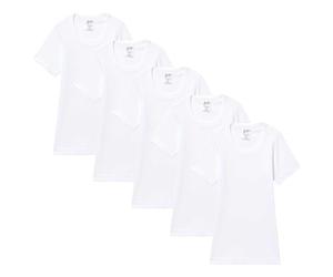 Abanderado Bundle Camiseta Cuello Redondo Junior T-Shirt à Manches Courtes, Blanc, 16 Ans (Lot de 5) Garçon