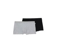 Abanderado Lot de 2 boxers fermés en coton élastique pour homme, Gris/noir, 48