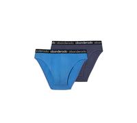 Abanderado Lot de 2 Slips en Coton Stretch pour Homme, Bleu/Gris/Bleu, 48